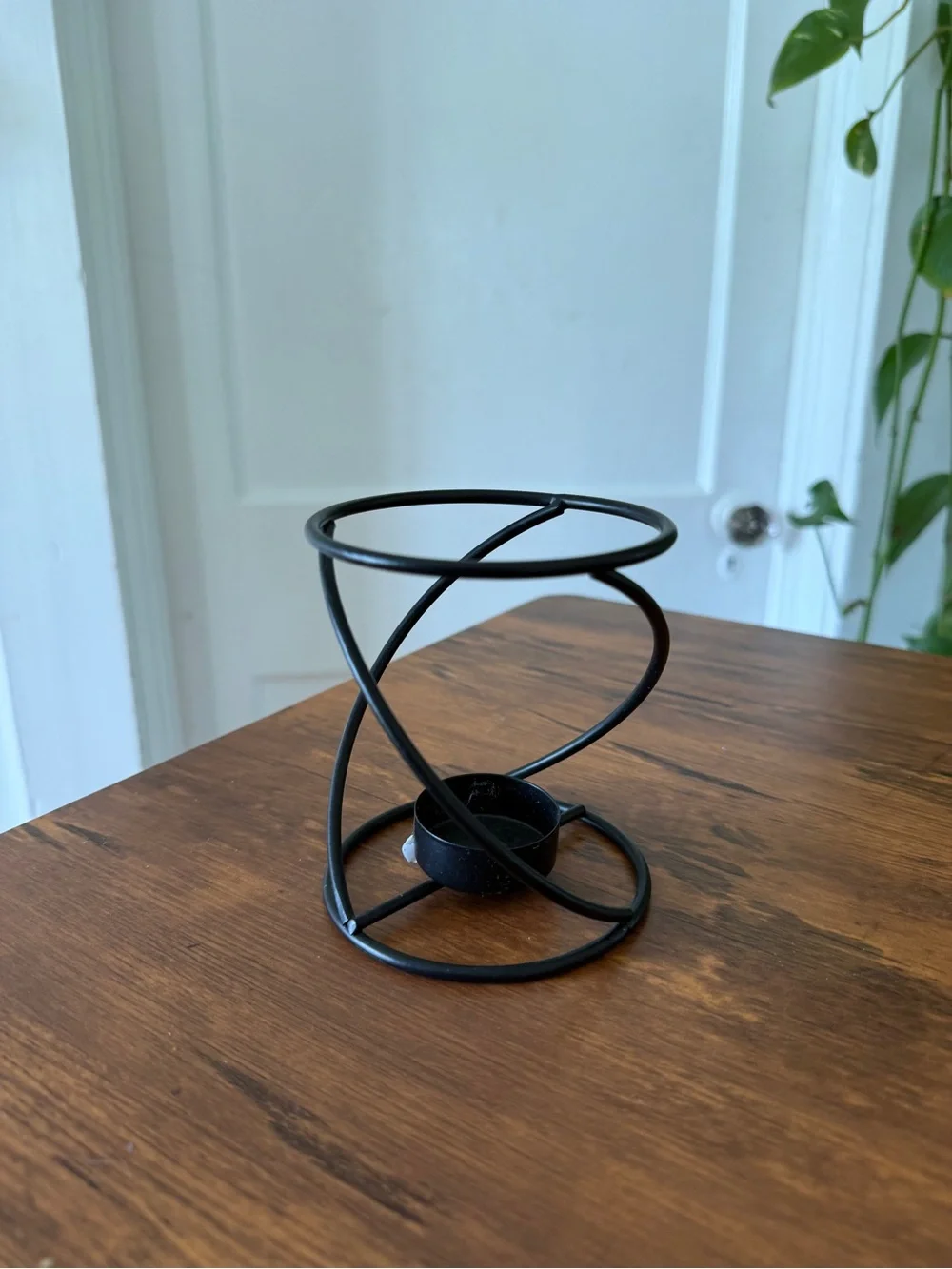 Black Spiral Metal Tealight Candle Holder - Home Accents